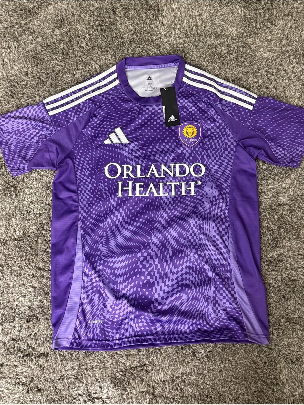 adidas Orlando City Purple Soccer Jersey with White Accents